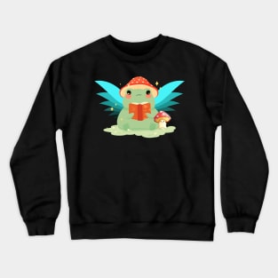 Kawaii Fairy Frog Mushroom Hat Crewneck Sweatshirt